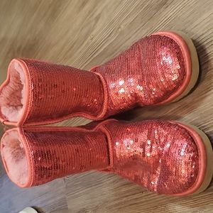 Ugg red sequin boots size 8